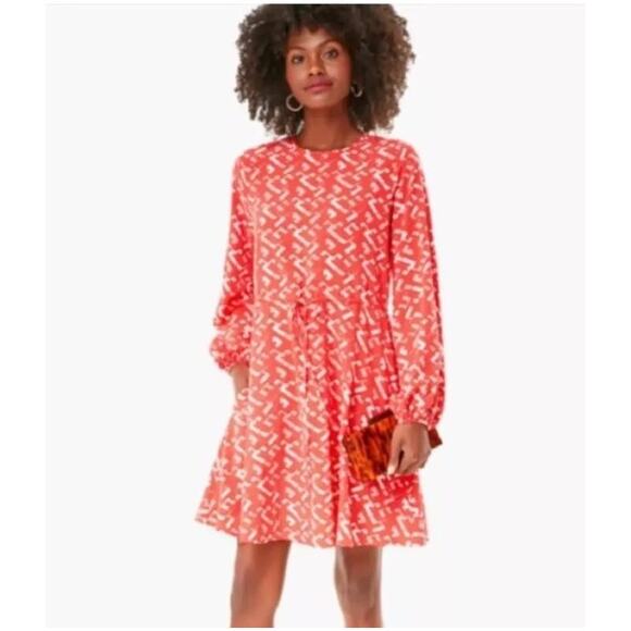 Pomander Place x Tuckernuck Red Chain Colette Long Sleeve Mini Dress Size Large - Picture 1 of 9